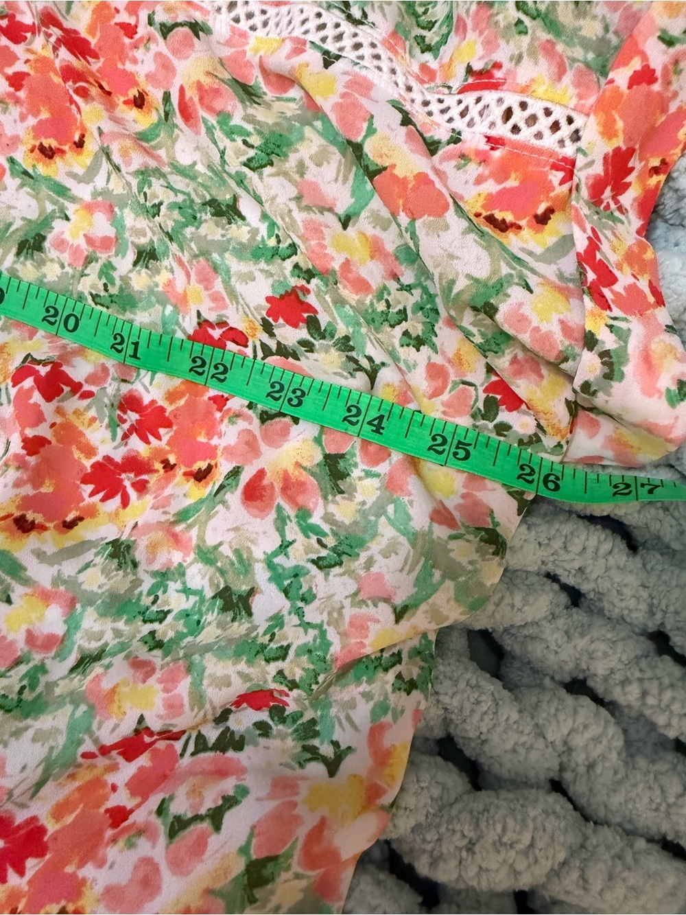LOFT Floral Blouse in Green, Pink, Orange - Picture 8 of 16
